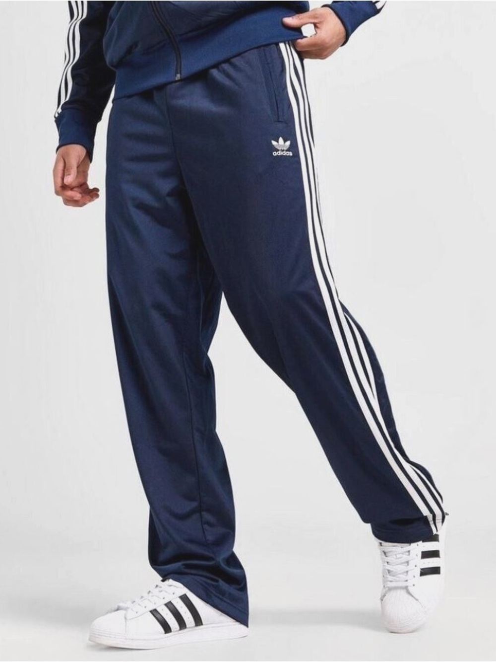 adidas indigo Navy Blue Firebird track pants size medium barely worn!
